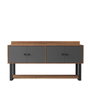 Hanah Home Consola Mn04-Ba, 180x93.2x85 cm, Tablero de Partículas Melaminado, Nogal y Antracita
